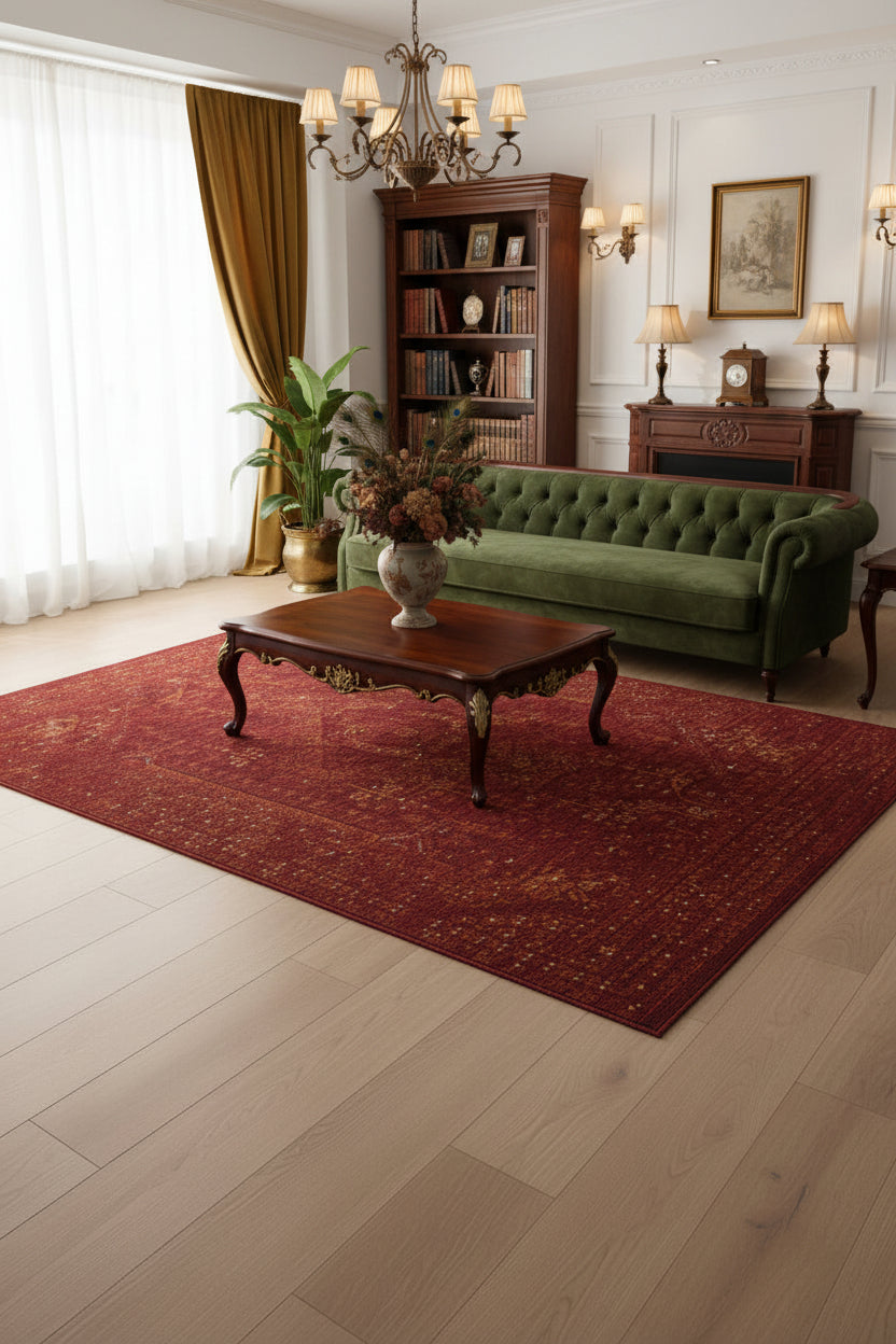 Tavarnelle Traditional Rug – Burgundy