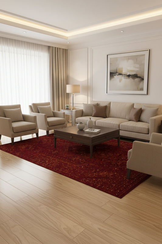 Tavarnelle Traditional Rug – Burgundy