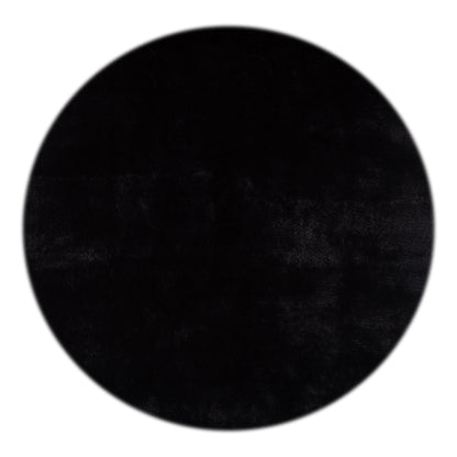 Lyla Machine Washable Shaggy Black Round Rug