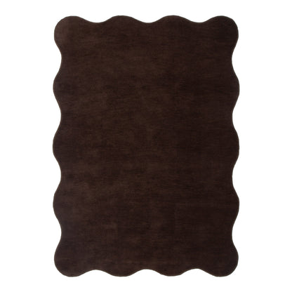 Ollie Scalloped Irregular Rug Chocolate