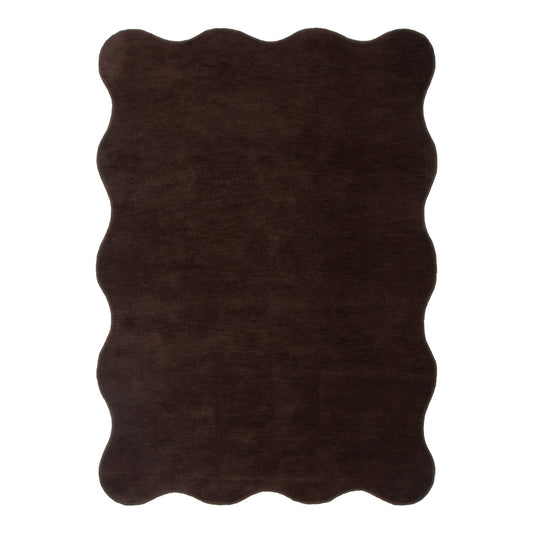 Ollie Scalloped Irregular Rug Chocolate