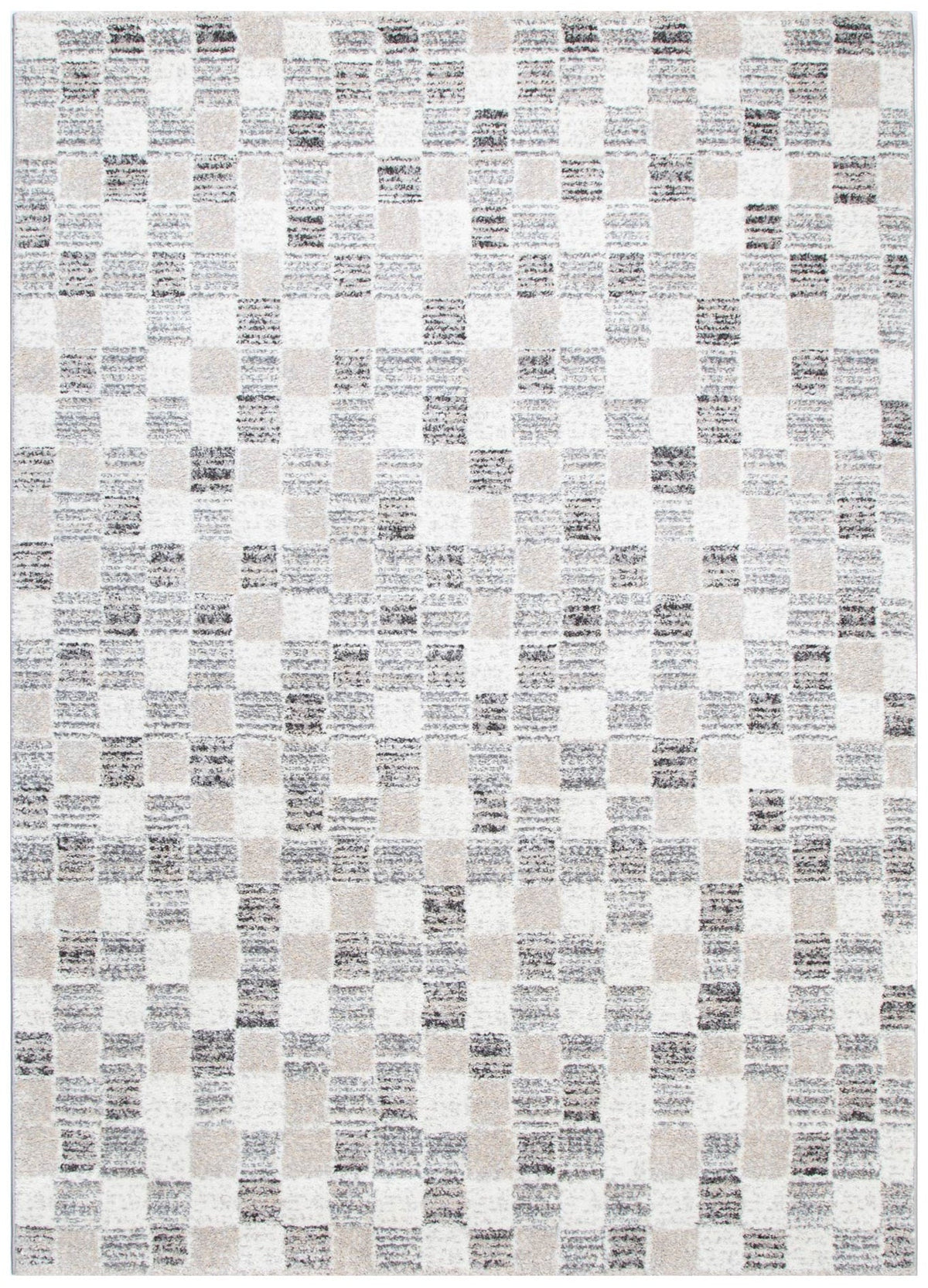 Dorado Checkered Rug – Grey & Beige