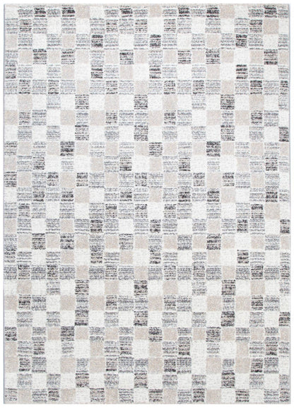 Dorado Checkered Rug – Grey & Beige