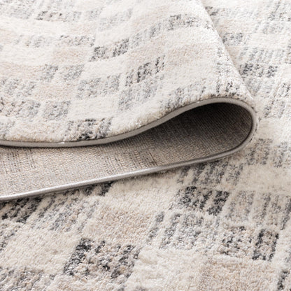 Dorado Checkered Rug – Grey & Beige