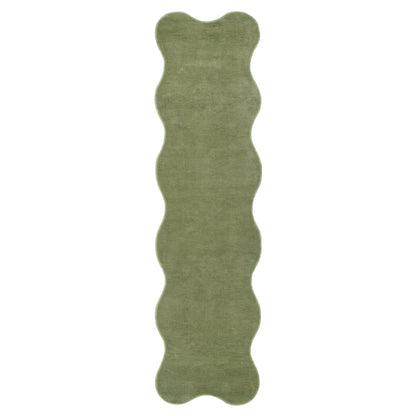 Ollie Scalloped Irregular Runner Green