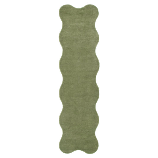 Ollie Scalloped Irregular Runner Green