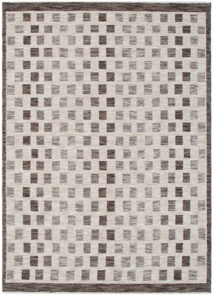 Horizon Ivory Grey Checkered Rug H102