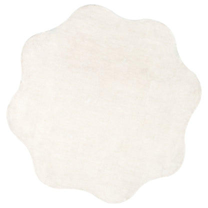 Ollie Scalloped Irregular Round Rug Ivory