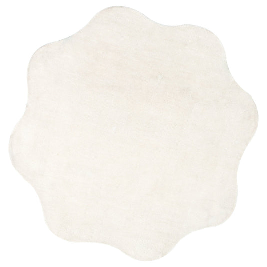Ollie Scalloped Irregular Round Rug Ivory