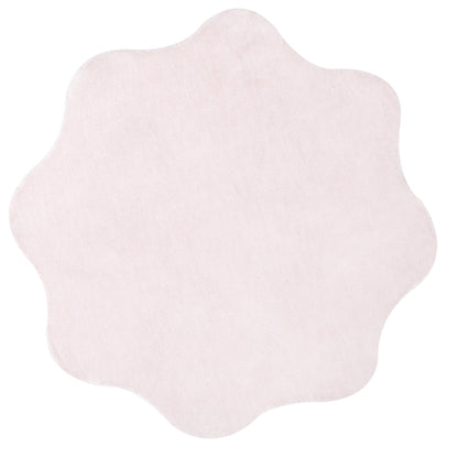 Ollie Scalloped Irregular Round Rug Pink