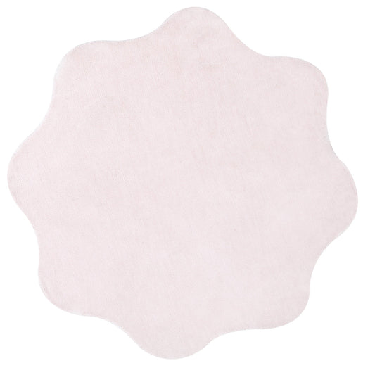 Ollie Scalloped Irregular Round Rug Pink