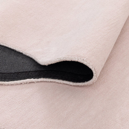 Ollie Scalloped Irregular Round Rug Pink