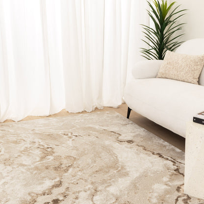 Edition Marble Abstract Rug – Beige
