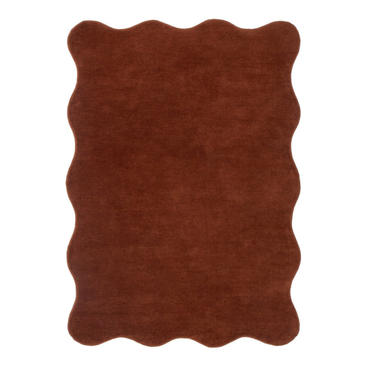 Ollie Scalloped Irregular Rug Terracotta