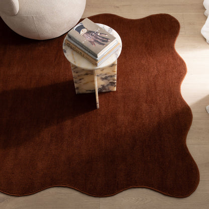 Ollie Scalloped Irregular Rug Terracotta