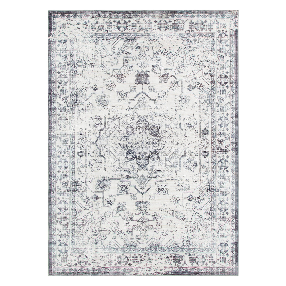Washwell Washable Vintage Medallion Rug – Blue