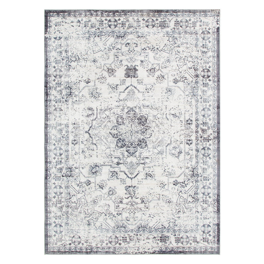 Washwell Washable Vintage Medallion Rug – Blue